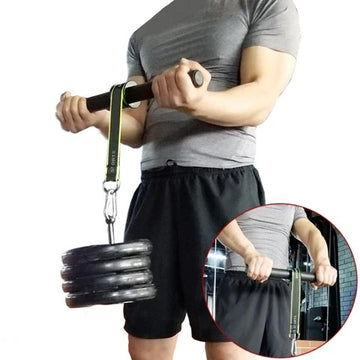 Arm Muscle Training Rope Handles & Bell Rack